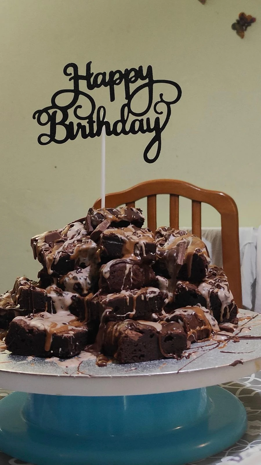 Birthday brownie tower