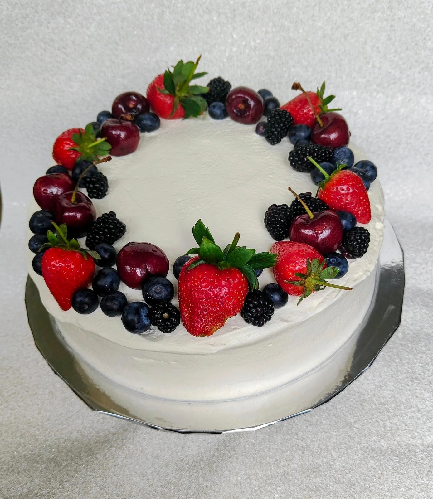 Fresh fruit celebration cake