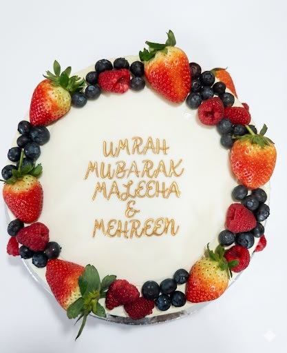 Fresh fruit celebration cake