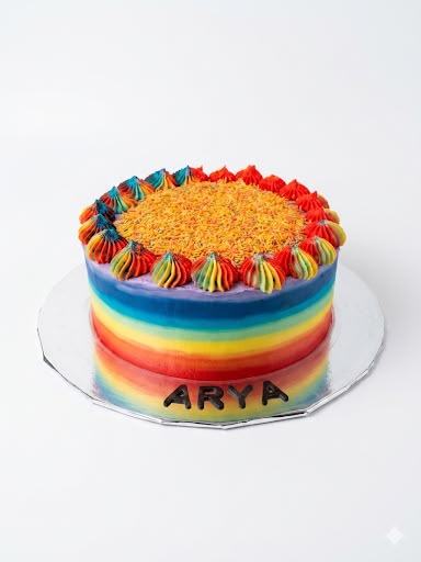 Rainbow celebration cake