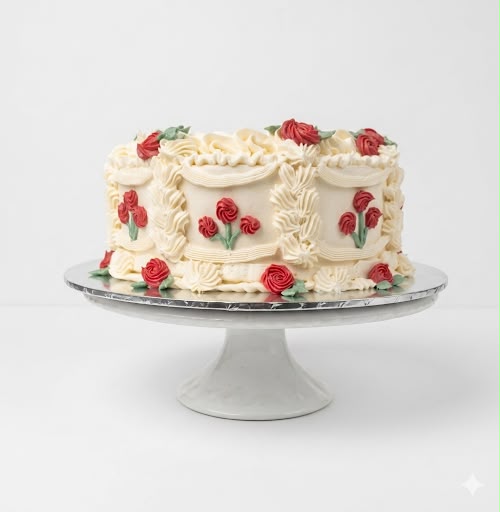 Cream floral celebration cake