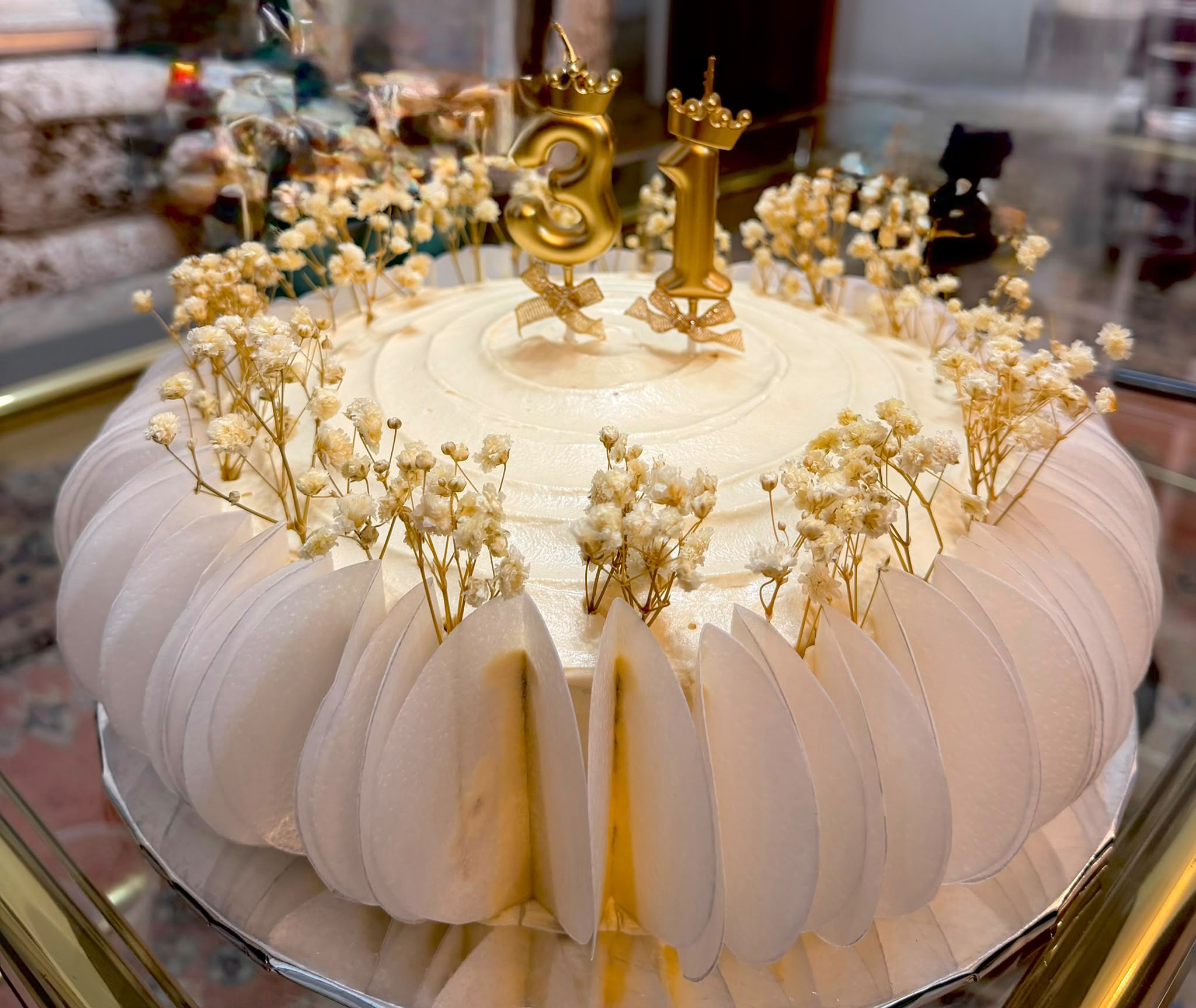 Gold celebration cake