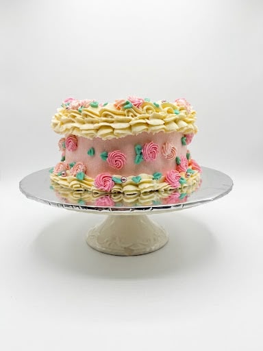 Pastel floral celebration cake
