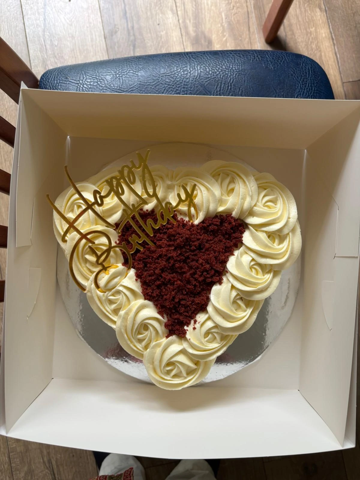 Heart-shaped birthday cake